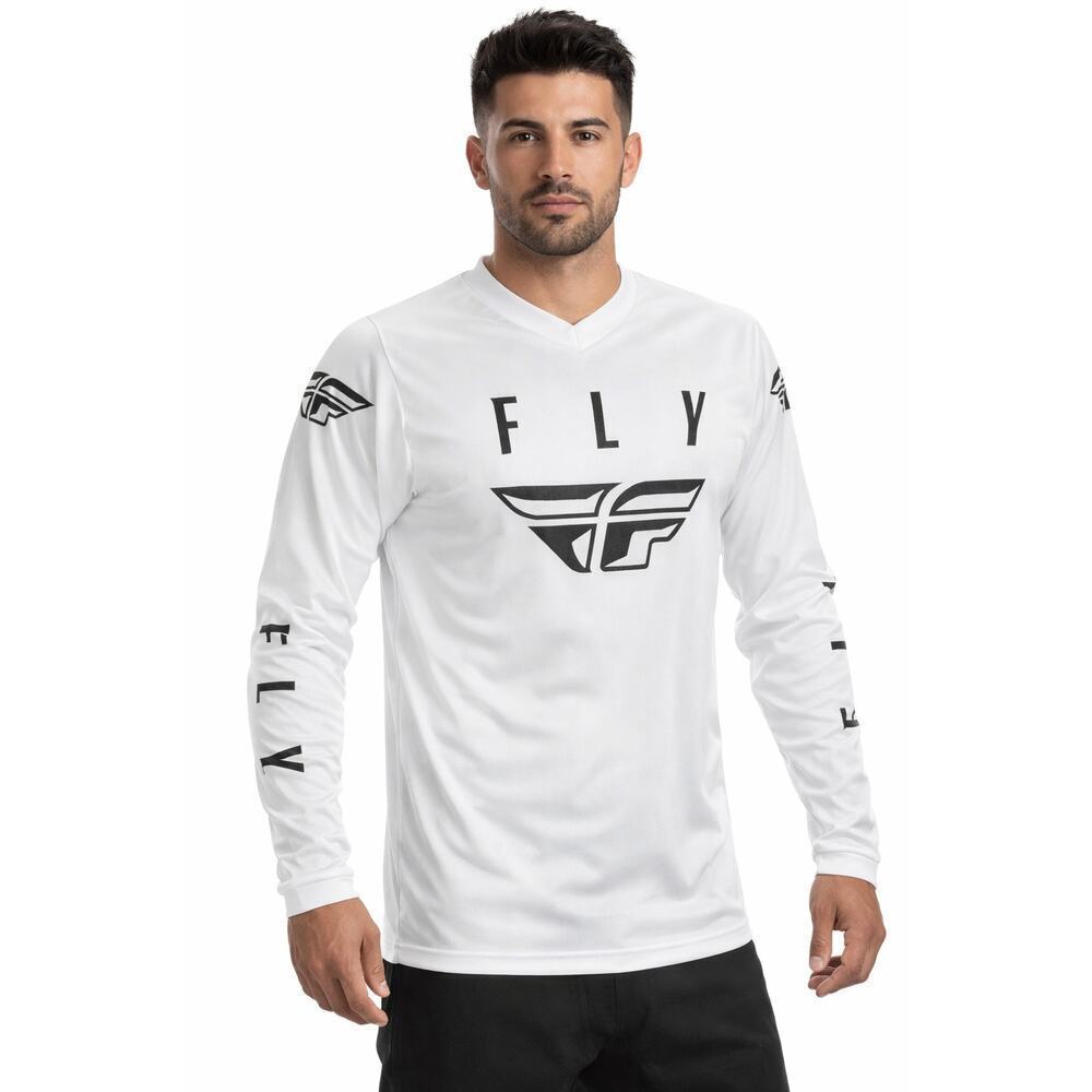 NEW FLY RACING Fly Universal Jersey White Black Long Sleeve Men's XL